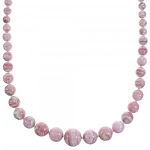 Genuine Sterling Silver Rhodochrosite Bead Necklace RX119192