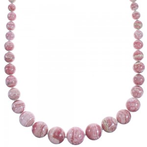 Authentic Sterling Silver Rhodochrosite Southwest Bead Necklace RX119197