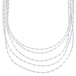 Genuine Liquid Sterling Silver 5 Strands 16-1/4" Necklace Jewelry BX120697