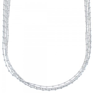 Southwestern Liquid Sterling Silver 5 Strands 18-1/4" Necklace Jewelry BX120699