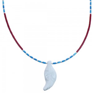 Southwestern Coral And Denim Lapis Sterling Silver Leaf Bead Necklace BX120809
