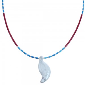 Leaf Bead Coral And Denim Lapis Sterling Southwestern Sterling Silver Necklace BX120811