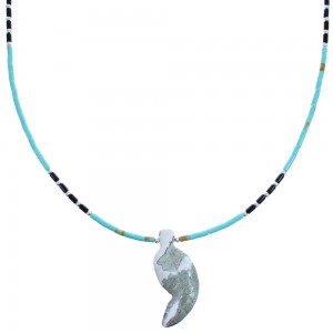 Turquoise And Multicolor Sterling Silver Leaf Bead Necklace BX120817