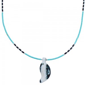Southwestern Authentic Sterling Silver Turquoise And Multicolor Leaf Bead Necklace BX120819