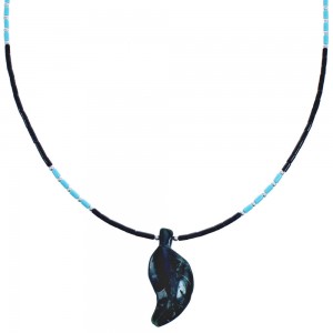 Onyx And Multicolor Sterling Silver Leaf Bead Necklace BX120823