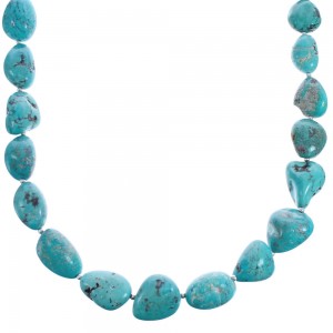 Southwest Turquoise Sterling Silver Authentic Beaded Necklace BX119776