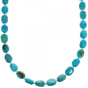 Genuine Sterling Silver Turquoise Bead Southwest Necklace BX119780