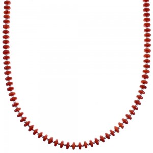 Southwestern Sterling Silver Coral Bead Necklace BX119768