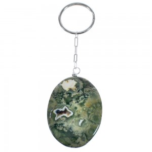Authentic Sterling Silver Rhyolite Bead Key Chain BX120789