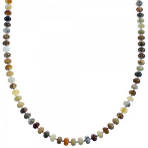 Southwest New Jade Crystal Sterling Silver Bead Necklace BX119918
