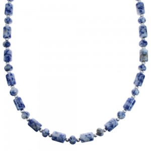 Sterling Silver Dumortierite Southwest Bead Necklace BX119846