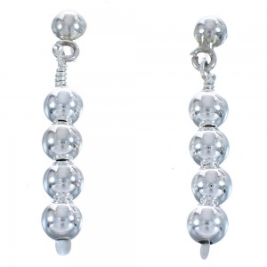 Southwestern Authentic Sterling Silver Bead Post Dangle Earrings BX120386