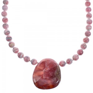 Southwest Rhodochrosite Genuine Silver Bead Necklace BX120631