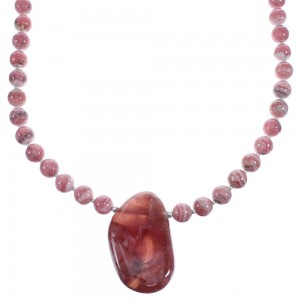 Rhodochrosite Southwest Authentic Silver Bead Necklace BX120630