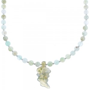 New Jade Leaf Sterling Silver Southwest Bead Necklace BX120652