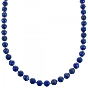 Southwest Authentic Sterling Silver Bead Lapis Necklace BX120534