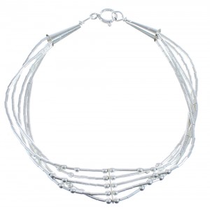 Liquid Silver Bead 5-strand Bracelet BX120525