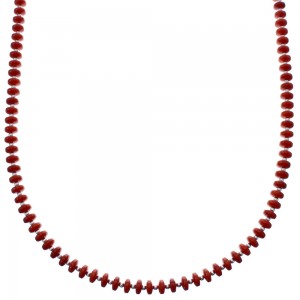 Coral Sterling Silver 20" Bead Necklace KX121073