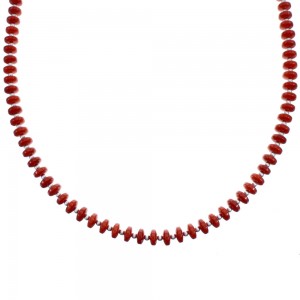 Southwestern Sterling Silver Coral 16" Bead Necklace KX121071