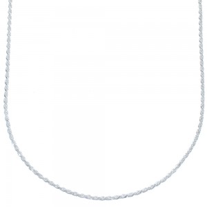 Sterling Silver 16" Italian Rope Chain Necklace KX120885