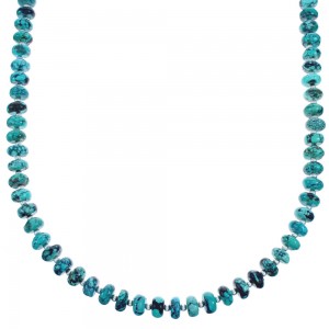 Southwest Sterling Silver Turquoise Bead Necklace KX120916