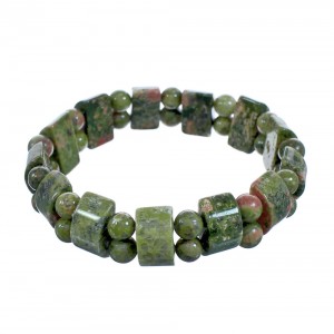 Unakite Stretch Bead Bracelet KX121032