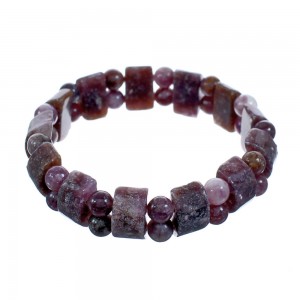 Lepidolite Southwest Stretch Bead Bracelet KX121028