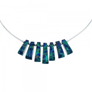 Hand Strung Liquid Silver & Azurite 16" Necklace KX121044