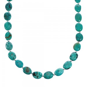 Southwestern Turquoise Sterling Silver Bead Necklace JX121538