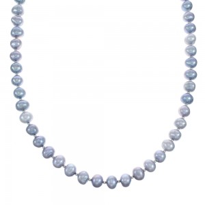 Sterling Silver and Gray Fresh Water Pearl Bead Necklace JX121483