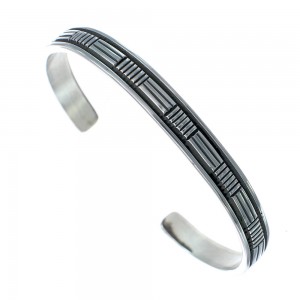 Native American Sterling Silver Navajo Cuff Bracelet AX121370