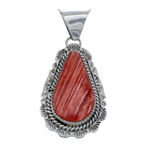 Navajo Oyster Sterling Silver Tear Drop Pendant AX121485