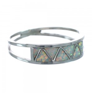 Native American Zuni Authentic Sterling Silver Opal Ring Size 8-1/2 JX122471