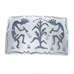 Native American Navajo Sterling Silver Kokopelli Corn Belt Buckle JX123059