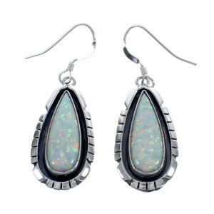 Native American Navajo Sterling Silver Opal Dangle Earring JX123231