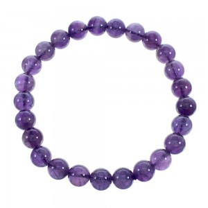 Native American Amethyst Stretch Bead Bracelet JX123414