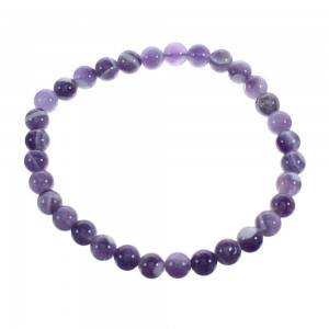 Native American Amethyst Stretch Bead Bracelet JX123412