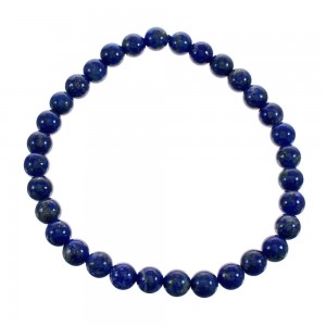 Native American Lapis Stretch Bead Bracelet JX123419