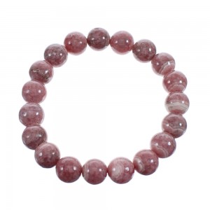 Native American Rhodochrosite Stretch Bead Bracelet JX123424