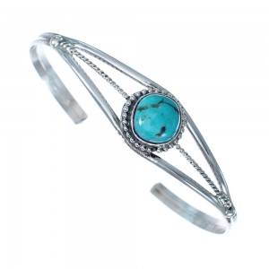 Sterling Silver And Turquoise Navajo Cuff Bracelet AX123758