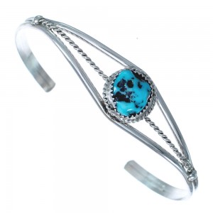 Sterling Silver And Turquoise Navajo Cuff Bracelet AX123764