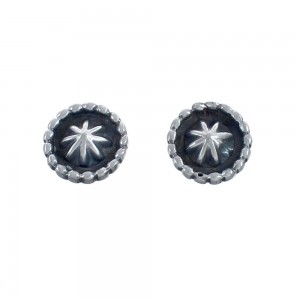 Navajo Concho Sterling Silver Post Stud Earrings AX124284