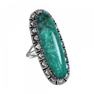 Native American Sterling Silver And Turquoise Ring Size 5-1/4 AX124600