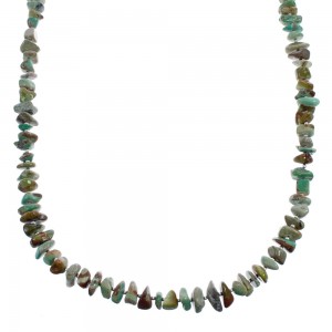 Southwestern Kingman Turquoise Bead Sterling Silver Necklace AX124706