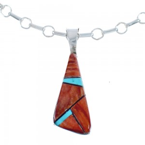 Native American Multicolor Sterling Silver Pendant Necklace JX125481