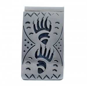 Bear Paw Genuine Sterling Silver Native American Money Clip AX126644