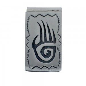 Bear Paw Genuine Sterling Silver Native American Money Clip AX126667