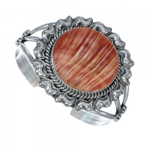 Sterling Silver And Oyster Shell Navajo Cuff Bracelet JX126592