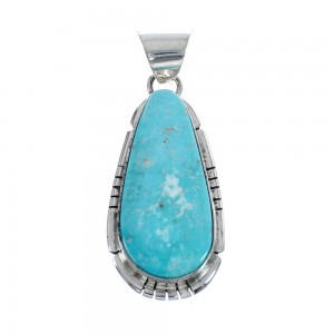 Native American Navajo Genuine Turquoise Sterling Silver Pendant JX126535