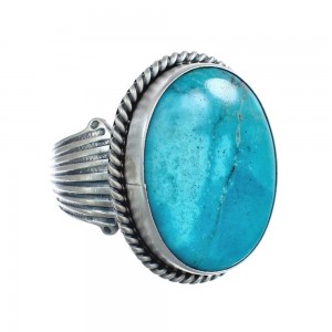 Native American Turquoise Sterling Silver Ring Size 7-3/4 JX126470